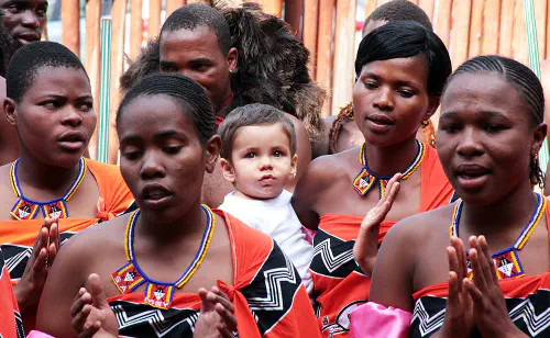 Boy with ladies from Swaziland