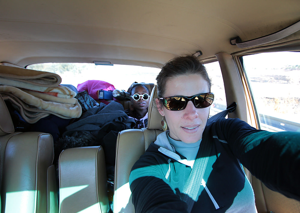 In the car on the way to OppiKoppi