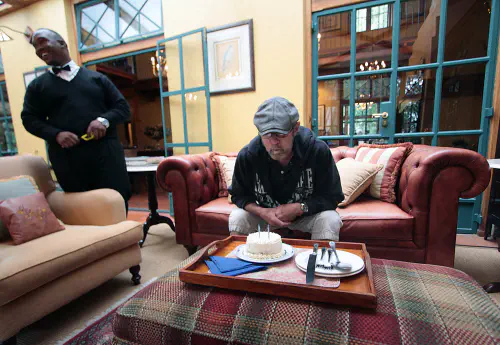 Dad celebrating his birthday at De Hoek