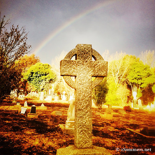 Cross and rainbow