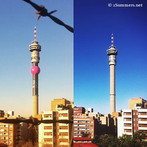 Tower with and without ball