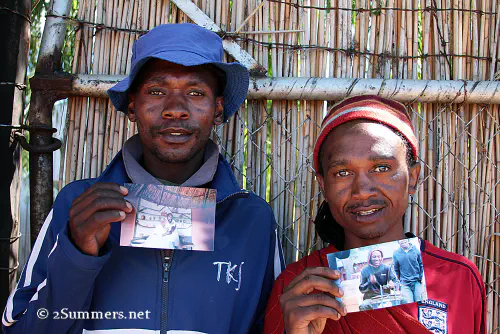 Guys with printed photos