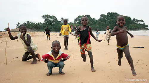 Kids running in Ghana