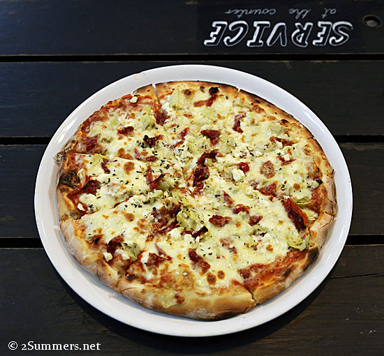 Chalkboard veg pizza