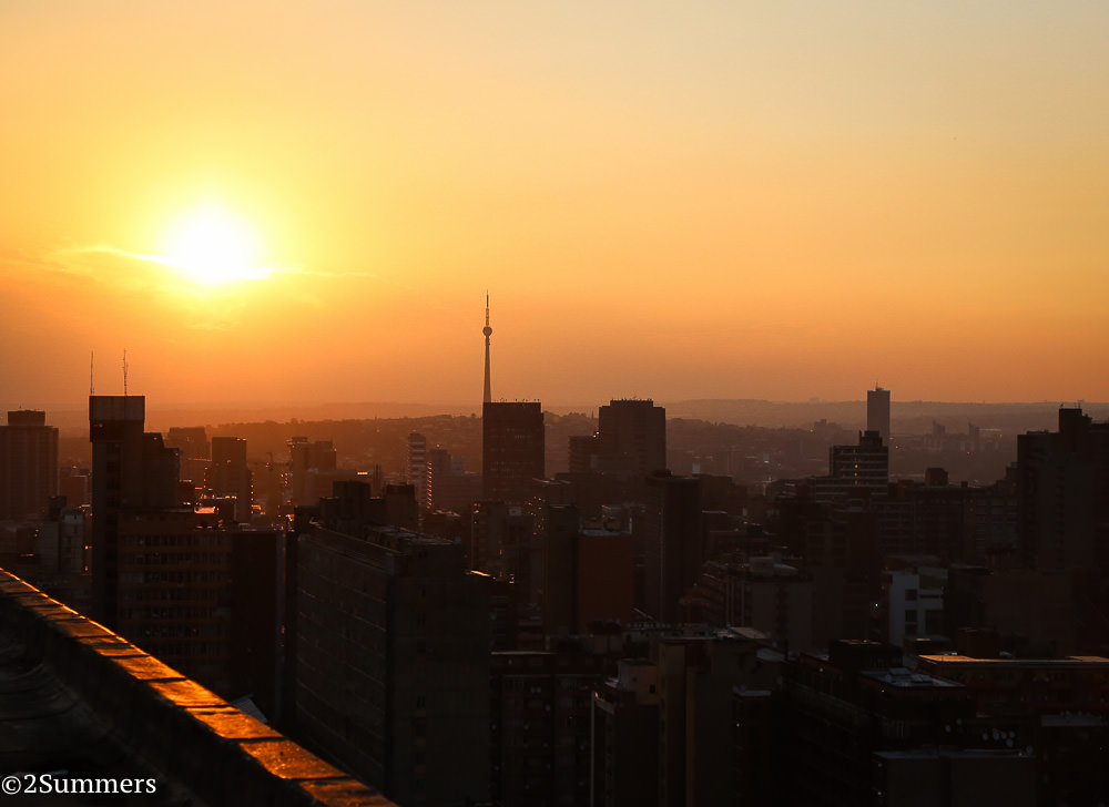 A spectacular sunset from the roof of the Tygerberg.