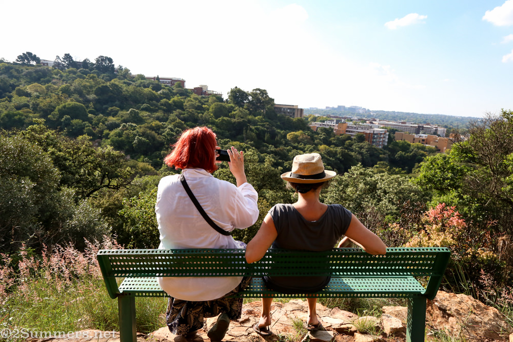 Sitting on a bench overlooking the north side of the Wilds