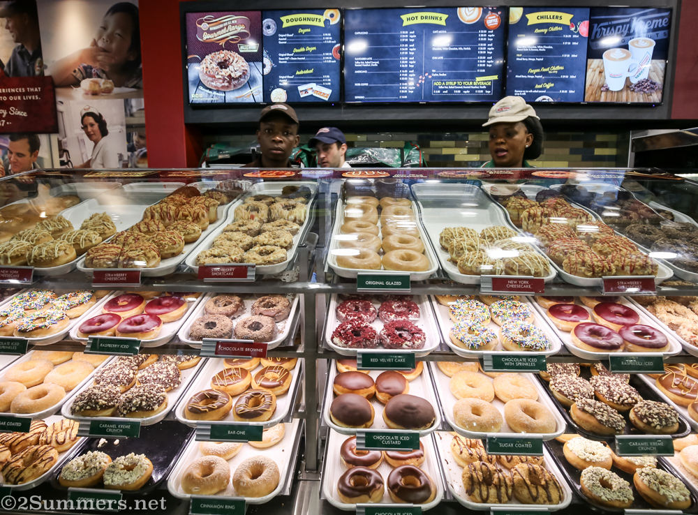 Donut spread at Krispy Kreme