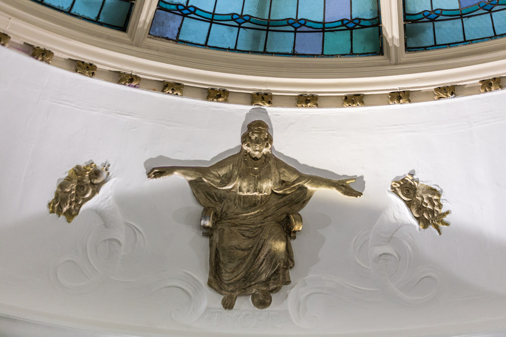 Tyche, Goddess of Fortune on the ceiling of the Capital Cafe in Corner House