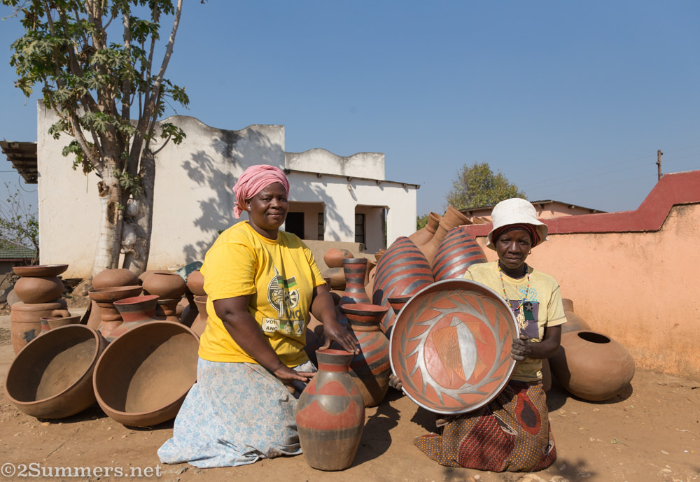 Flora and Esther with their pots