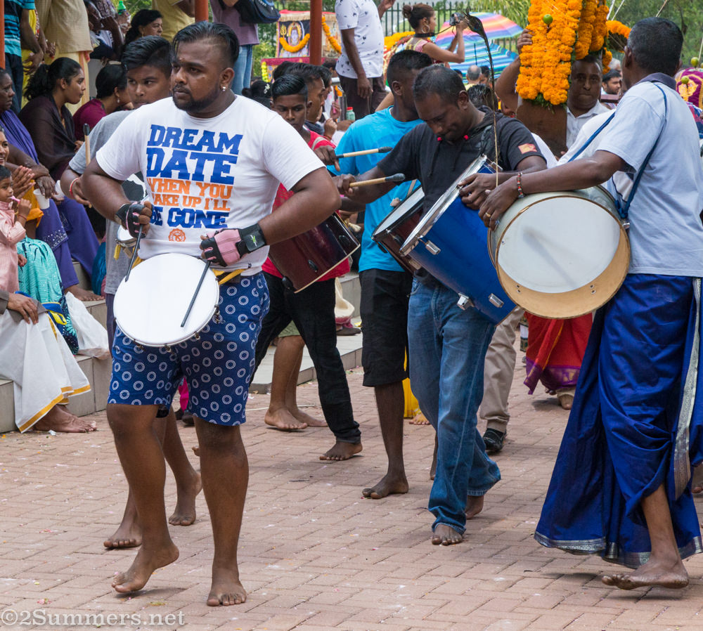 Drummer wearing funny shirt