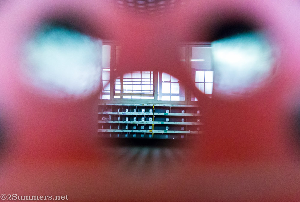 Looking through the PO box holes