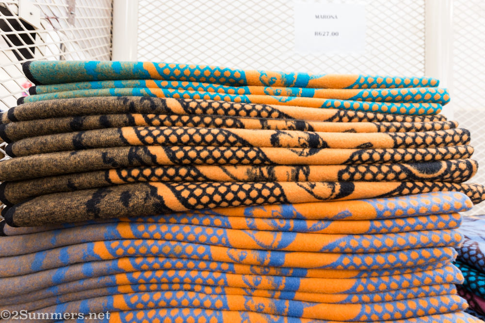 stacks of Basotho blankets