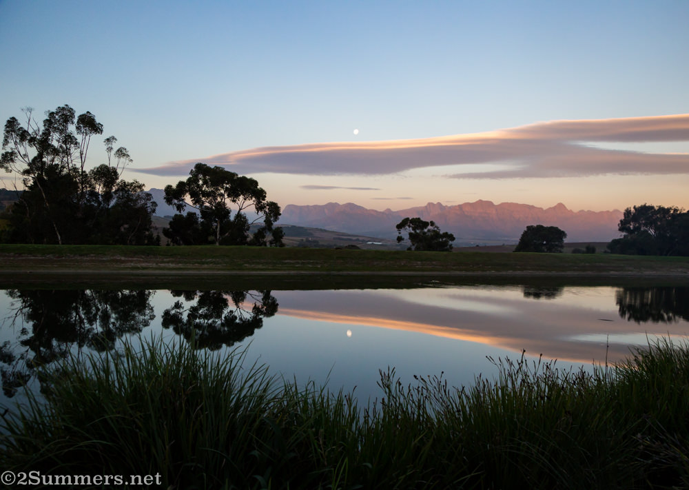 Sunset reflections at Jordan Wine Estate