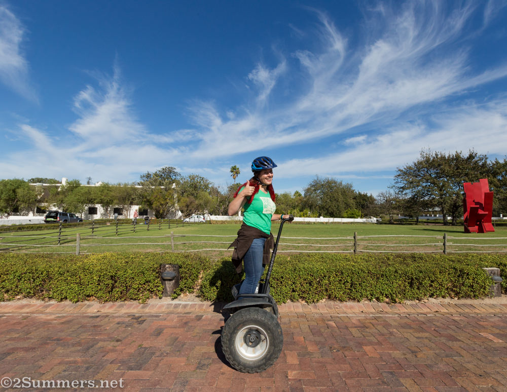Heather on a Segway at Spier