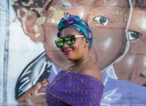 Thembi Koli in Kayamandi, on tour with Stellenbosch 360