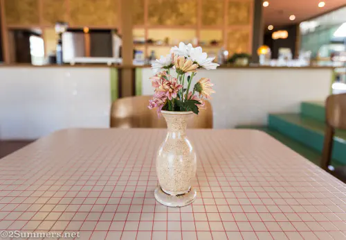 Table at Breezeblock in Brixton