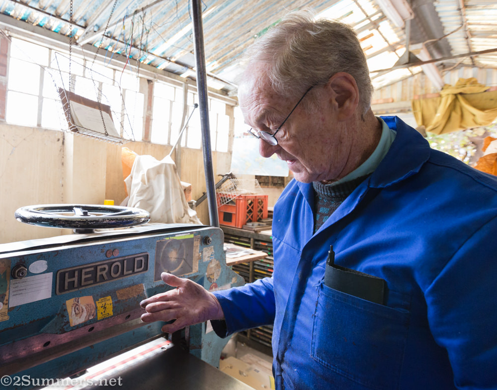 Ted and his paper-cutting machine
