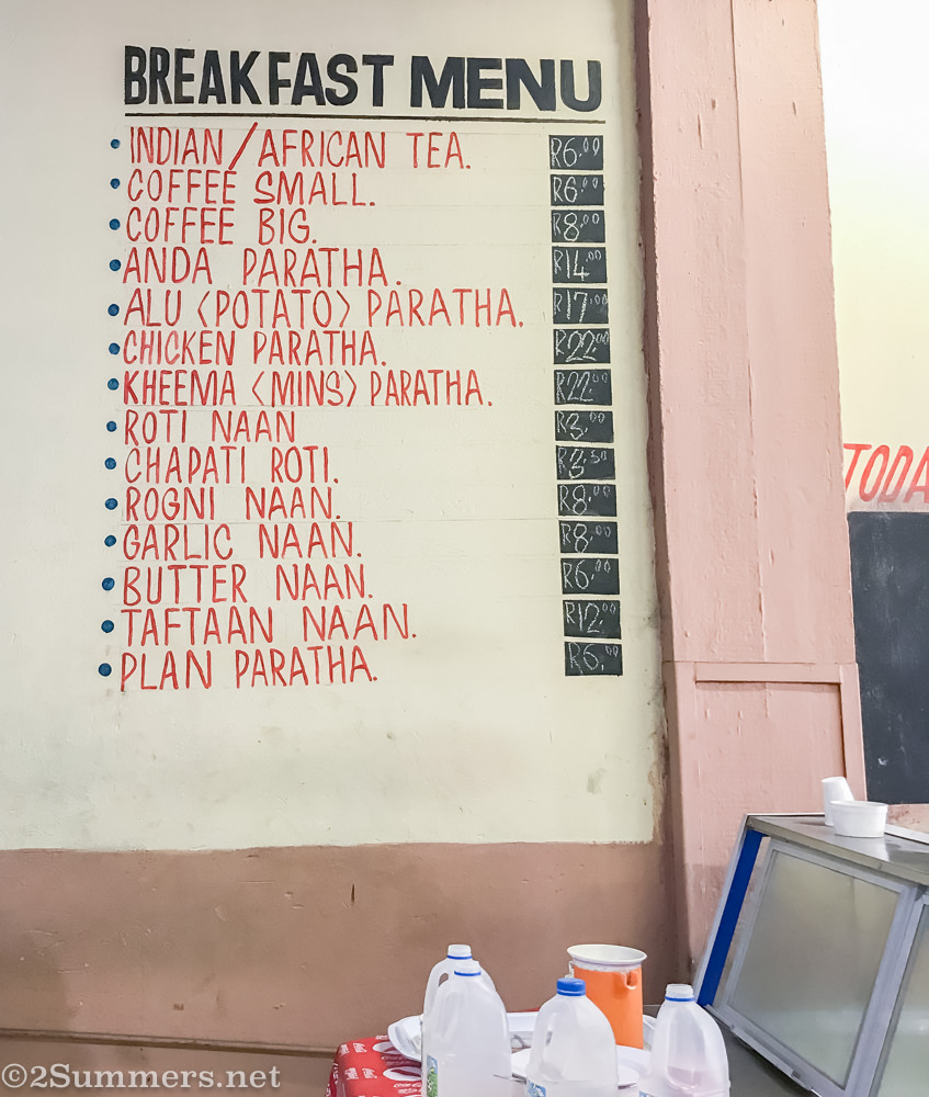 Breakfast menu at Food Junxion