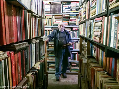 Swazi Werner with his books at the Zebra Inn