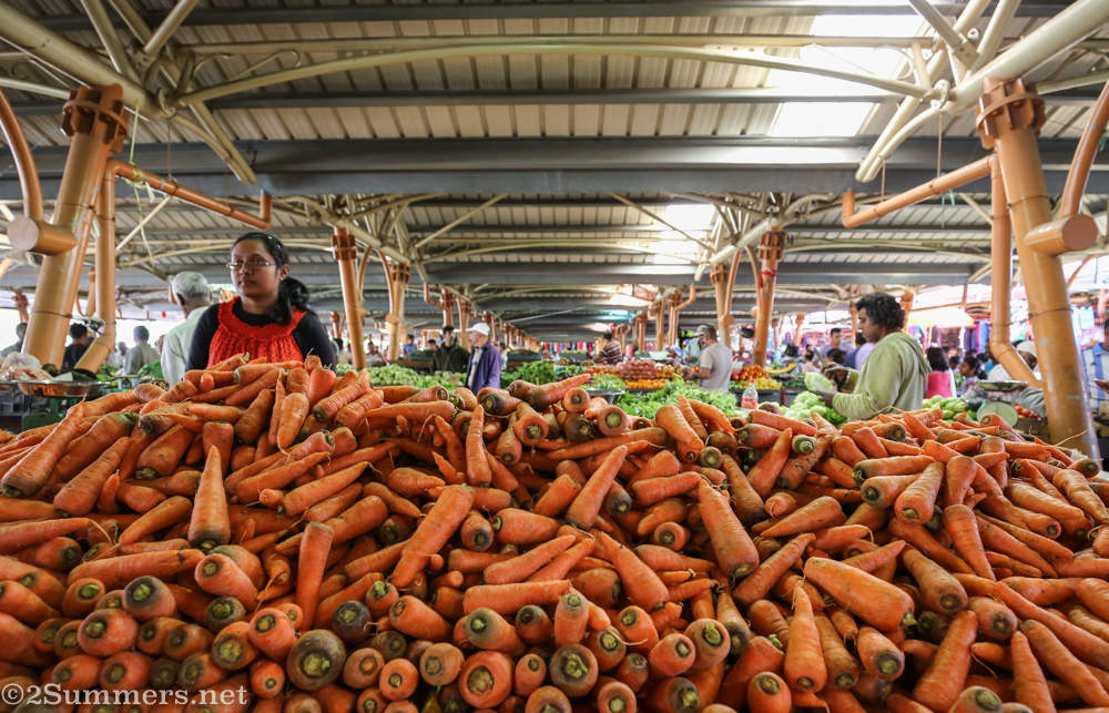 carrots at the market in Mauritius