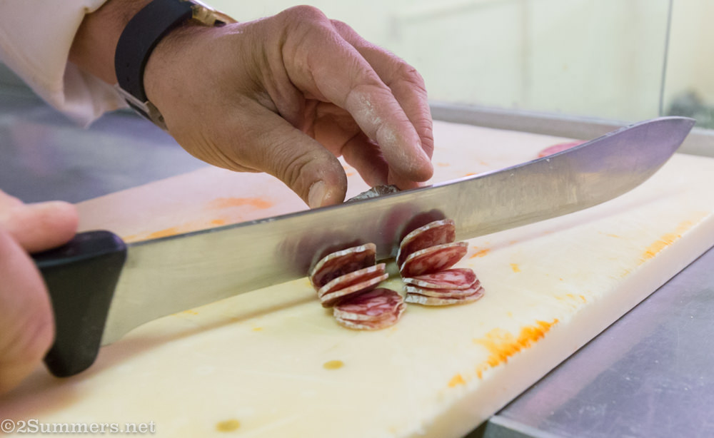 Slicing salami