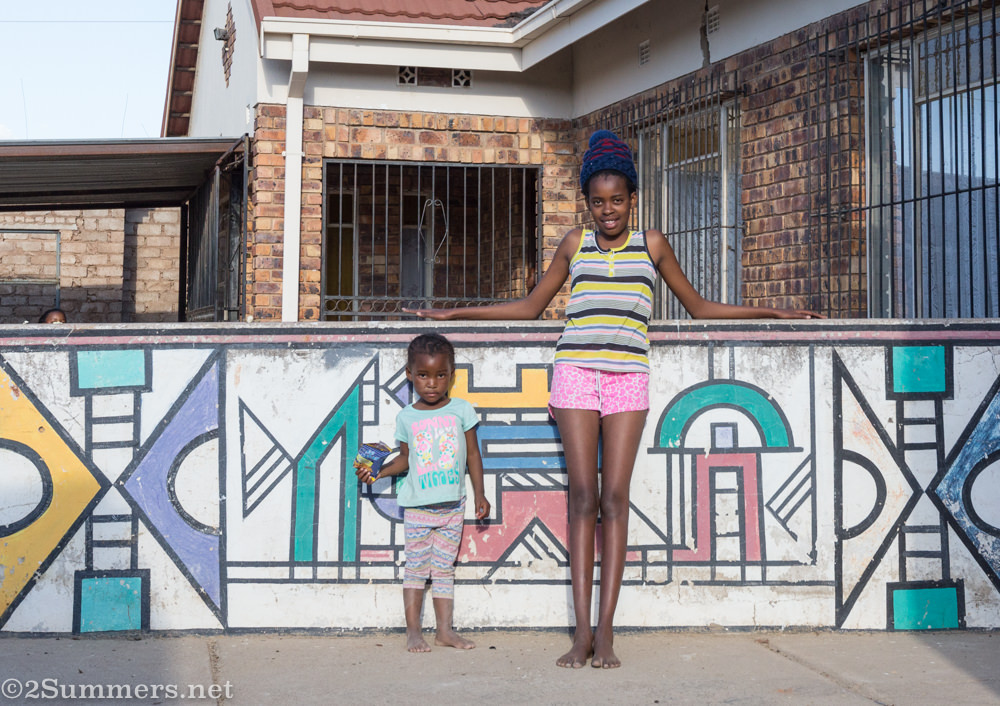 Painted Ndebele wall