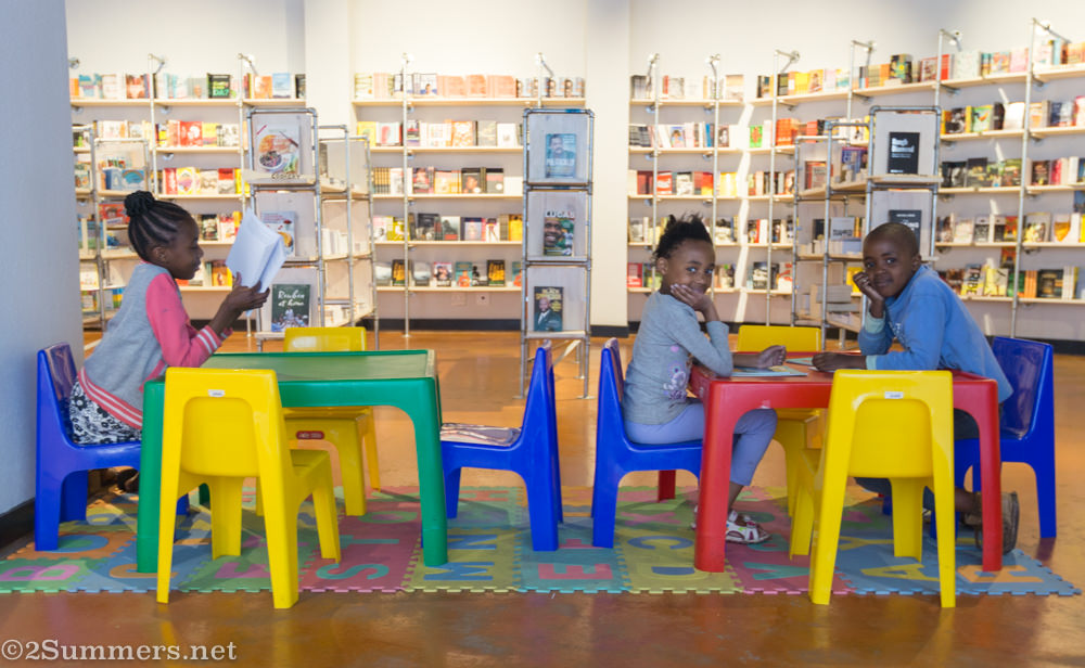 Kids reading at African Flavour