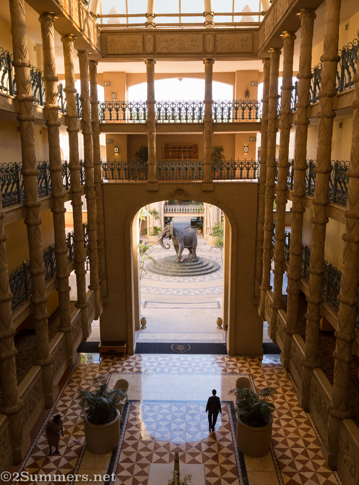 Corridor at the Palace of the Lost City with elephant statue