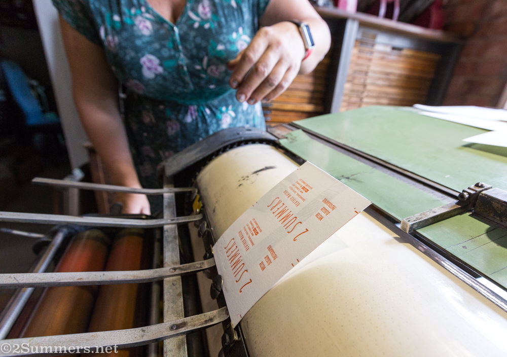 Printed cards on the printer