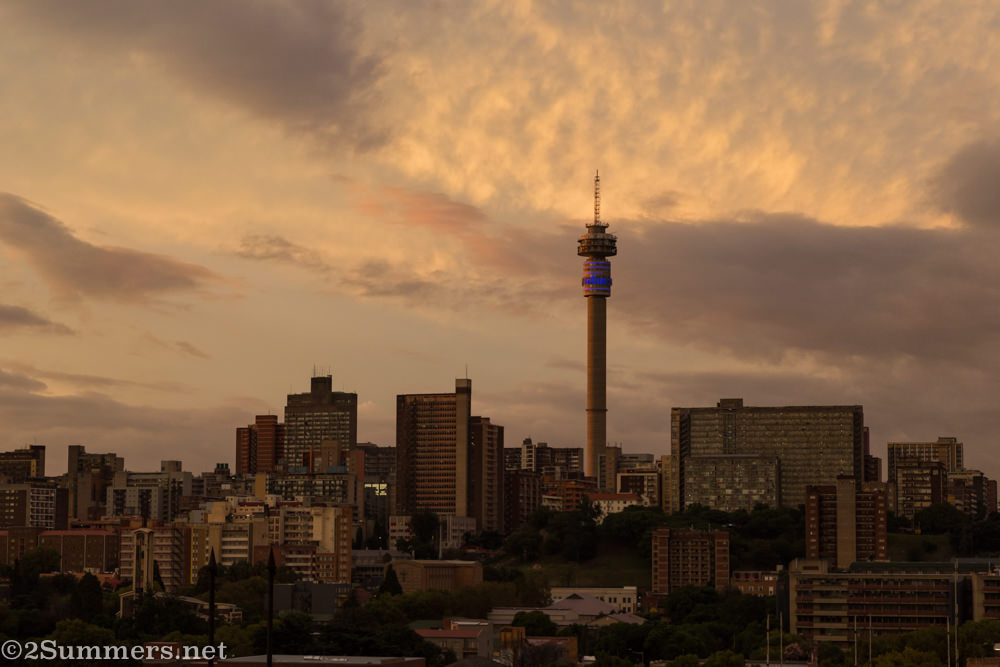 Sunset view of Hillbrow Tower