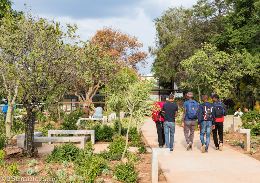 people walking in 27 Boxes park