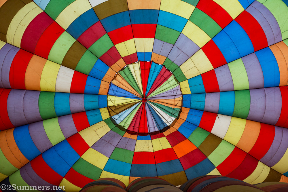 Inside a hot air balloon