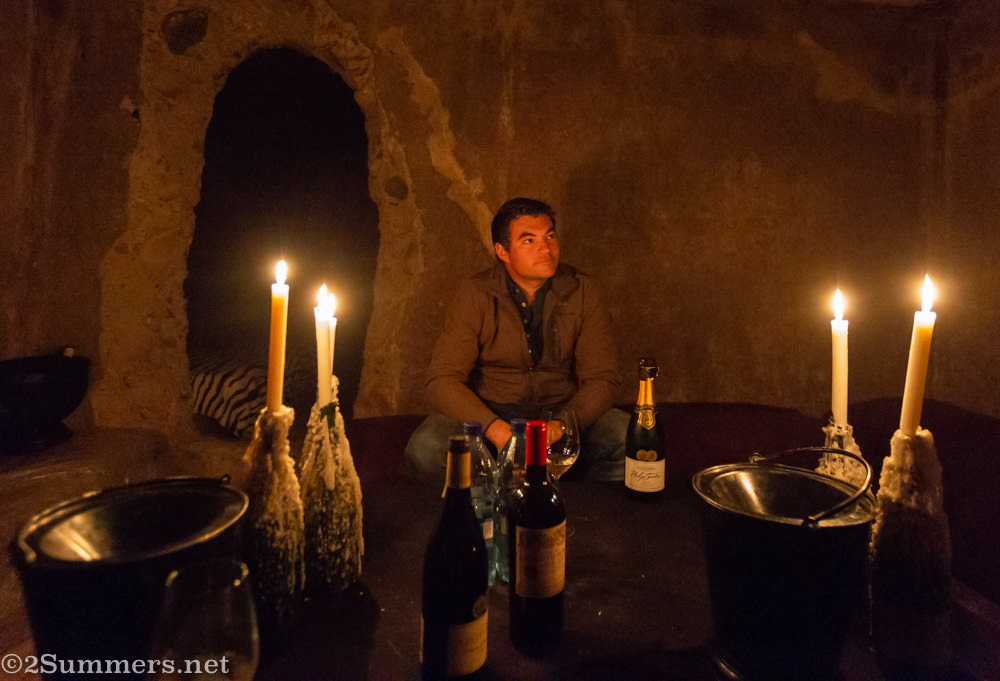 Underground wine tasting