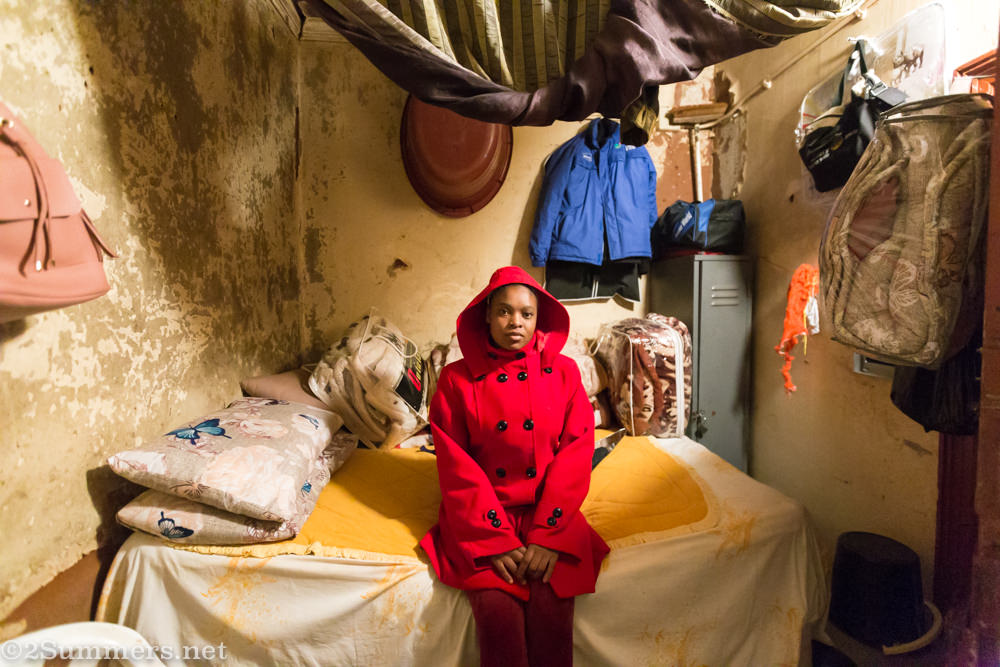Thandi in her room in Bed Valley Park