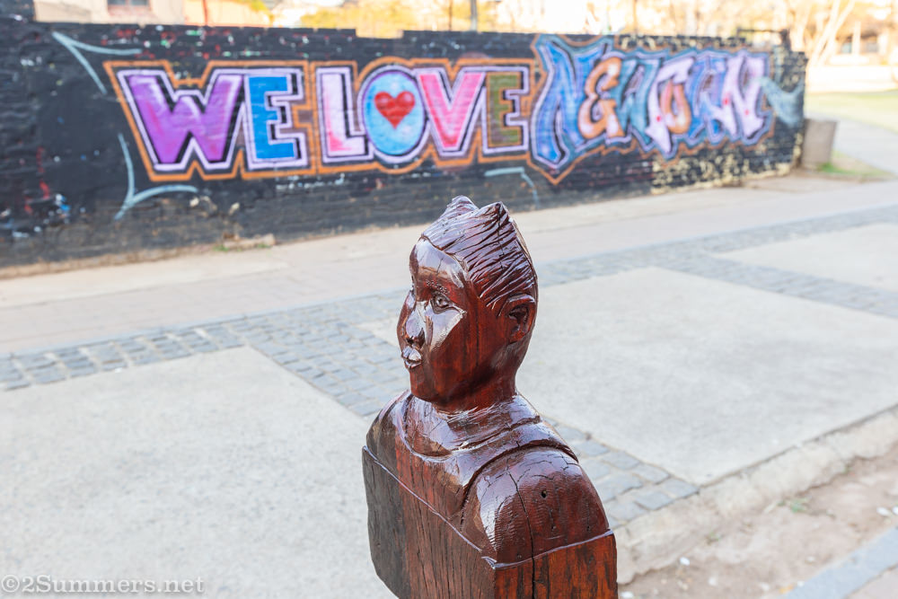 Newtown heads and graffiti
