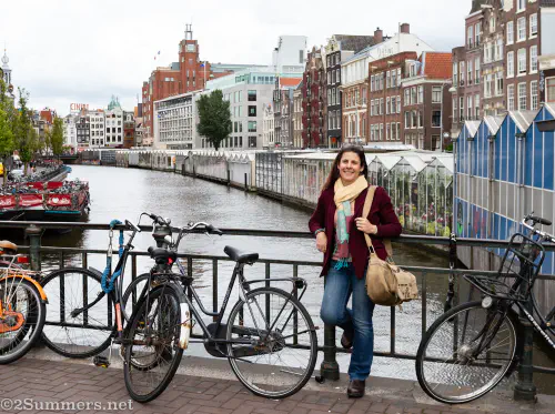 Heather over a canal in Amsterdam