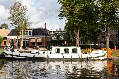 Boat on a canal in the Netherlands