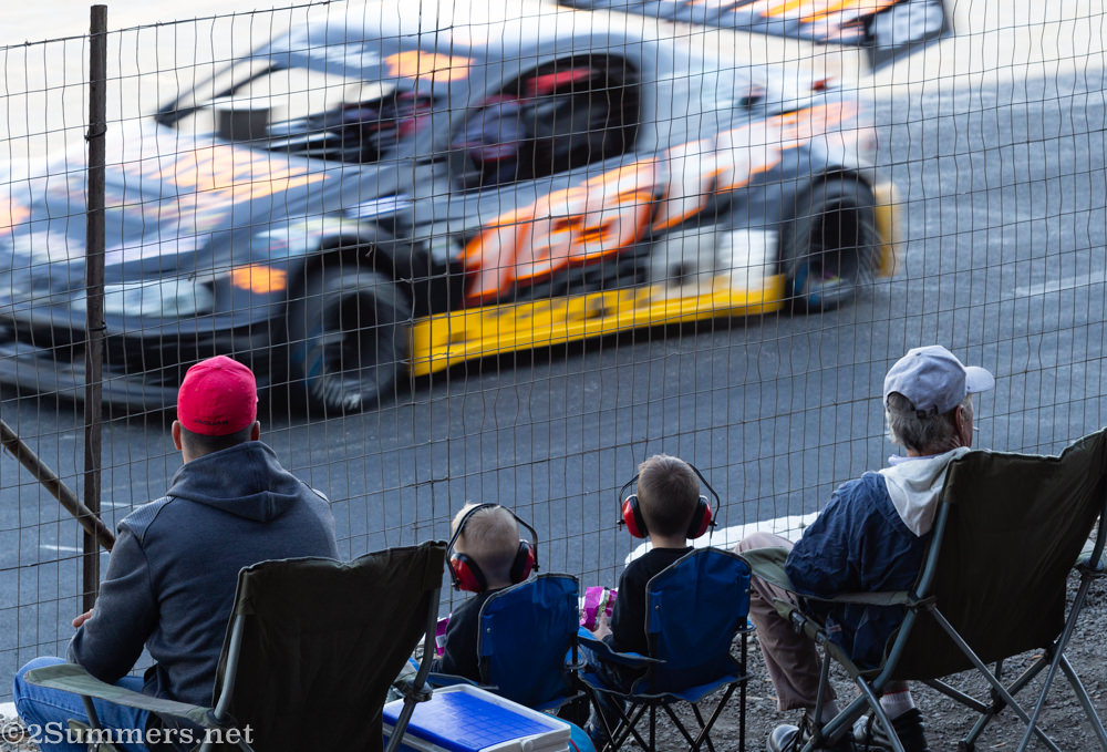 Family watching the Hot Rod Championships at Rock Raceway