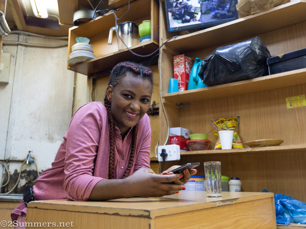 Wenishad, coffee-brewing lady