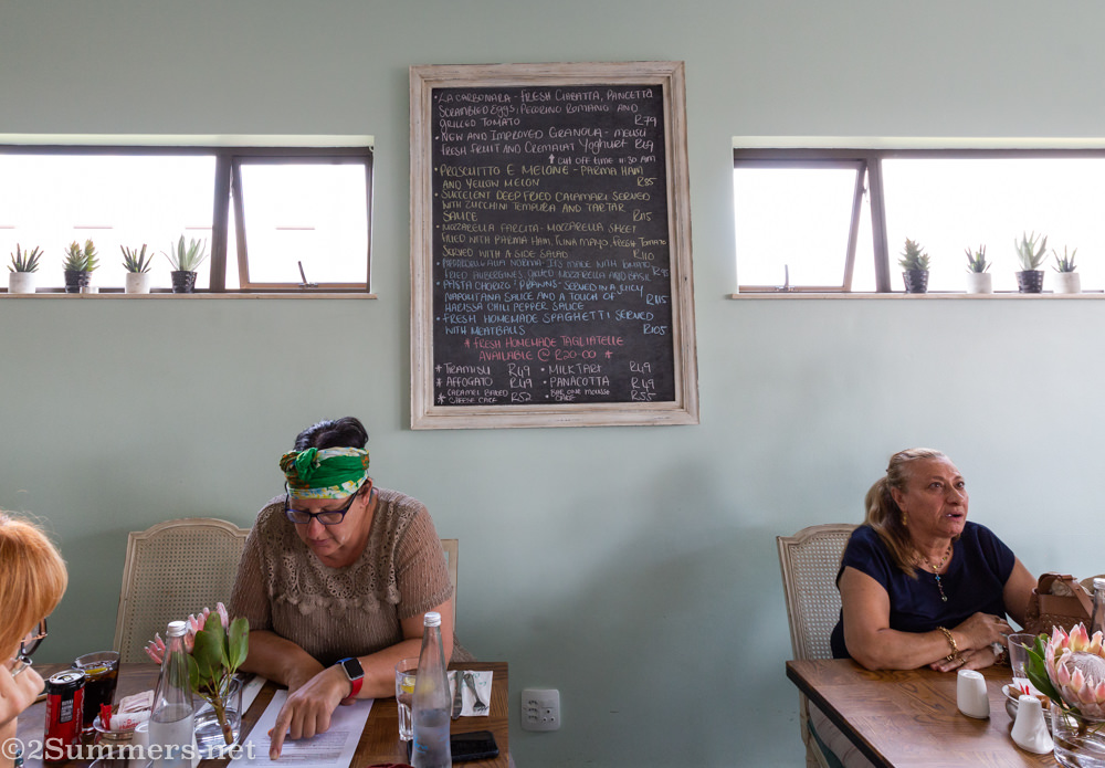 Menu board in La Cucina at Cremalat