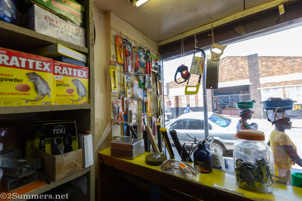 Inside Langwan Cleaners in downtown Joburg.