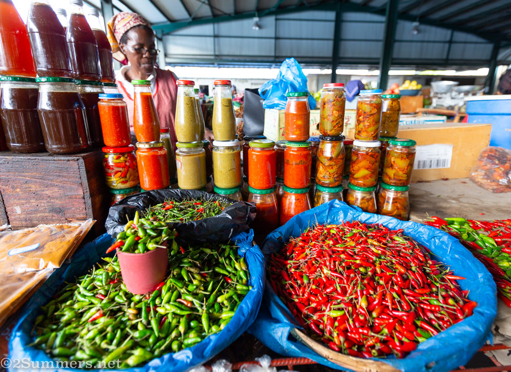 Chili vendor in the Mercado Central