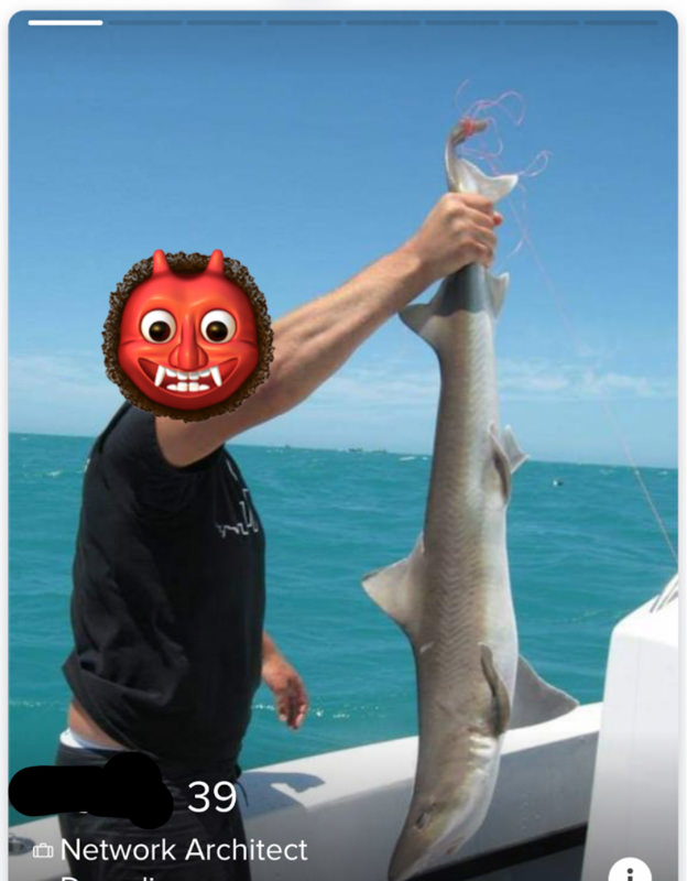 Guy on Tinder with shark