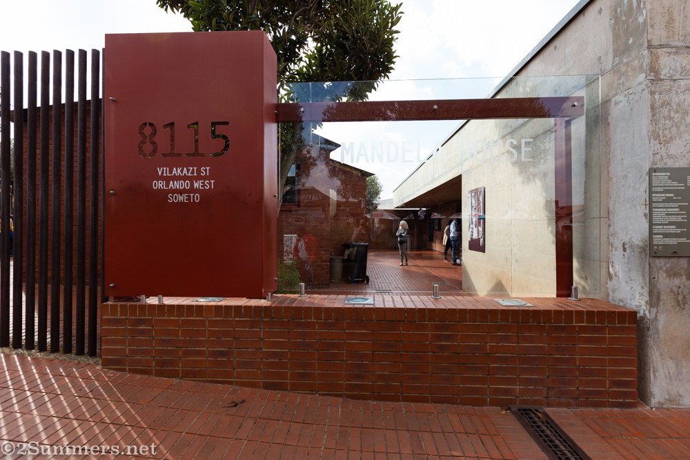 Outside the Mandela House museum in Soweto