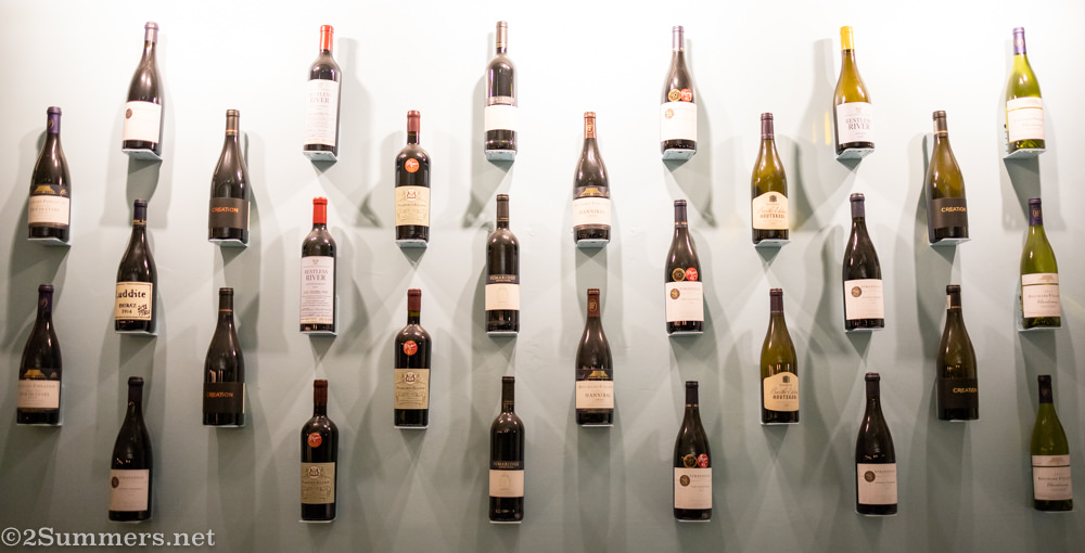 Wines on offer at the Wine Glass