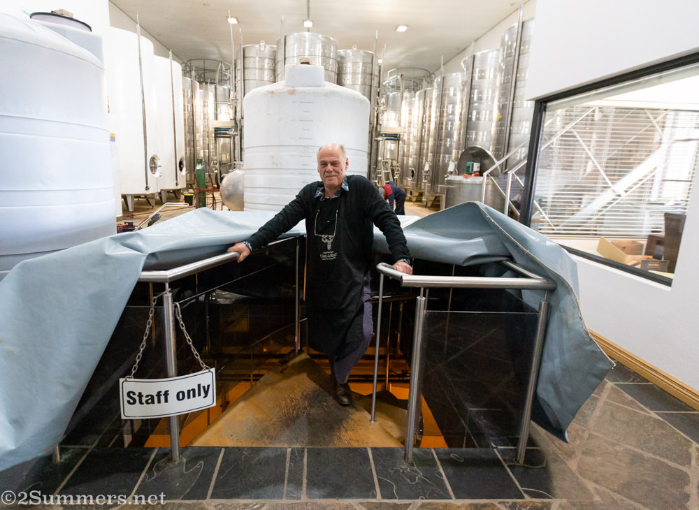 Frank at the entrance to the Org de Rac cellar