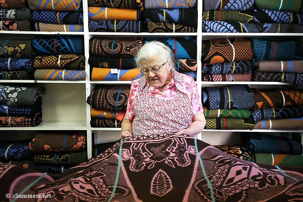 Gertie de Jager of the Blanket Shop in Clarens