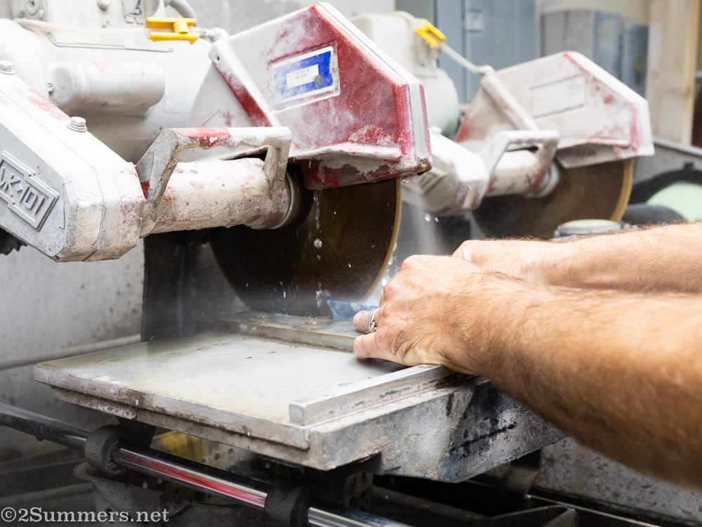 Stone-cutting at Santa Fe Stoneworks