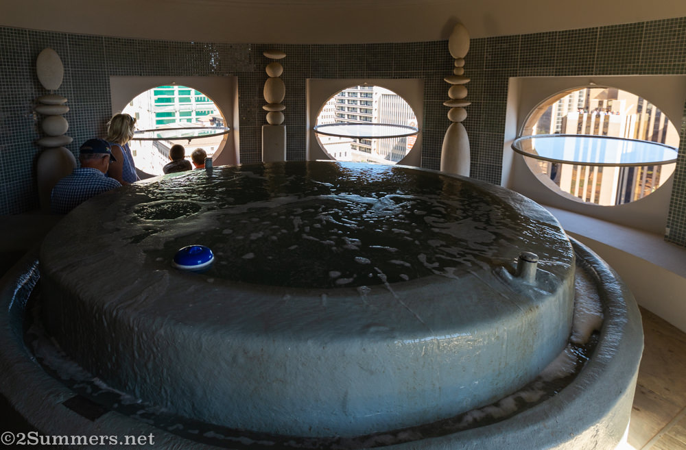 Hot tub inside the Corner House turret