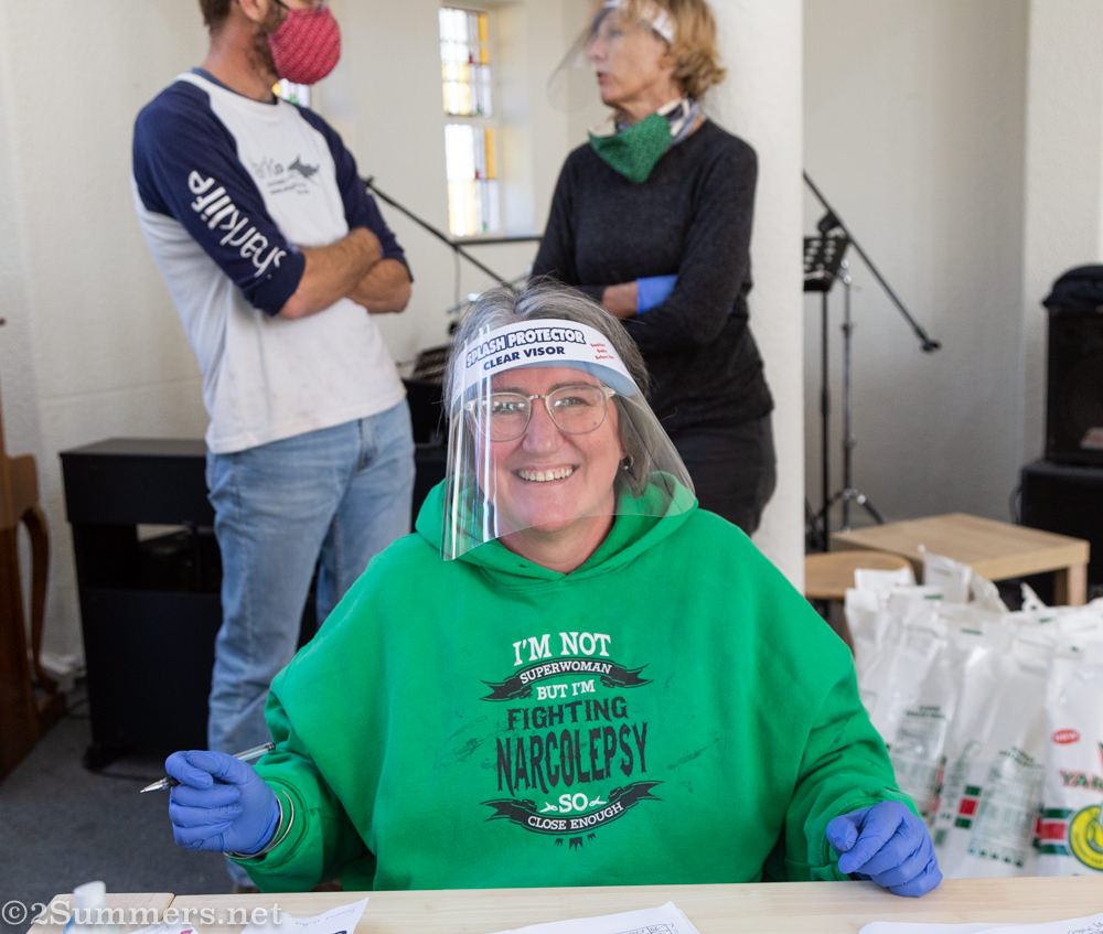 Tanya Gardiner at the food distribution